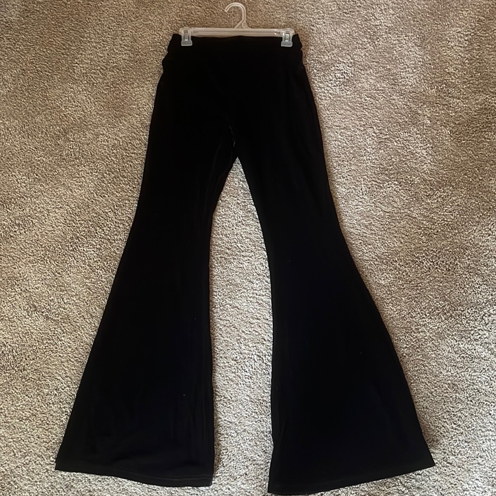 New Black Velvet Bell Bottom Pants. Medium